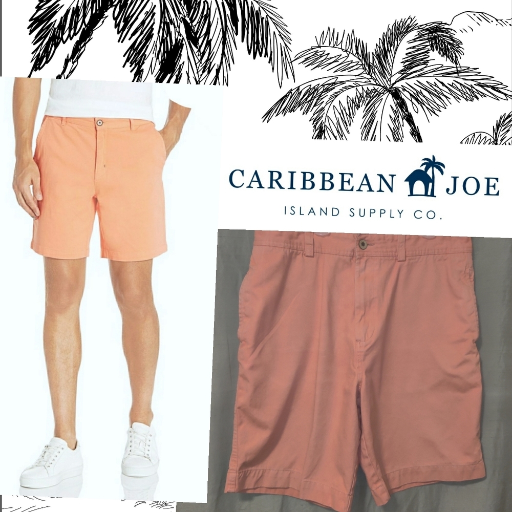 Caribbean Joe Island Coral Reef Chino Shorts EUC